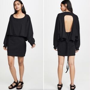 Alexander Wang T Black Cutout Sweatshirt Dress